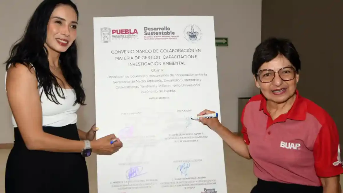 rectora de la BUAP, firma convenio