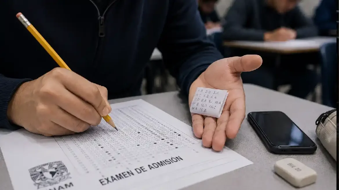 trampa en un examen universitario