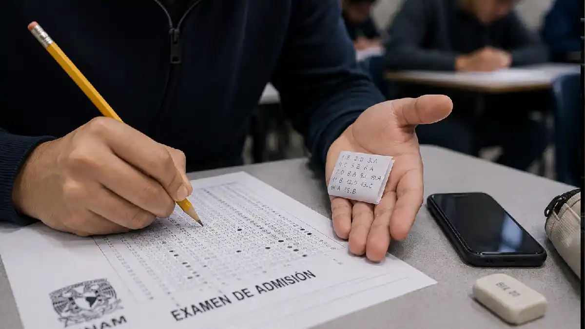 trampa en un examen universitario